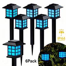 Faebynyx On 24/12, 6 Pieces Of Solar Outdoor Lights, IP44 Waterproof Sidewalk Lights, LED Landscape Lighting Garden Lights, Suitable For Sidewalks, Driveways, Courtyards And Lawns, Solar Garden Decorations, Christmas Decorations - Màu xanh lam - Xem 5