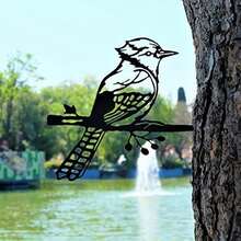 Metal Bird Garden Decor - Bird Plaques Outdoor Art, Patio & Backyard Decorations - Garden Gifts For Women - Multicolor - View 6