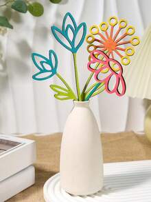 12 piezas Ramo de ramas de flores silvestres de madera natural - Margarita, Rosa, Lirio - Perfecto para decoración del hogar, boda, centro de mesa de fiesta, Pascua, Navidad, Acción de Gracias, Día de San Valentín - Sin electricidad requerida, decoración duradera - Ideal para arreglos florales DIY y decoración de mesa, decoración estacional, ramo elegante, detalles hechos a mano, ramas decorativas, compras de vacaciones (tipo de flor aleatorio) - Multicolor - Ver 5