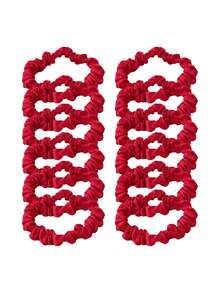 12个装缎面发圈，丝滑弹力细发绳，纯色发圈，马尾辫发绳，女士女孩发饰，两种尺寸混色，感恩节教师节圣诞礼物，秋冬季发饰，返校季日常学生发饰