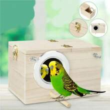 Bird Breeding Box Cage Nest For Parrot Nesting House Wooden Lovebirds Finch Home Tools - Multicolor - View 7