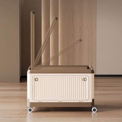 Living And Home Stackable Storage Box With Locking Wheels 3-Way Access Secure Lid Easy Assembly For Seasonal Storage