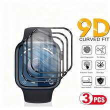 Yezodawee 3 片装适用于 Series 11/SE 3/Ultra 3/38/41/40/44 的柔性屏幕保护膜 - 柔软 TPU 膜，配有刮刀卡和清洁工具套装，用于无气泡健身/旅行保护 3H 防刮保护 + 防指纹涂层柔软 TPU 屏幕保护膜，适用于 42 毫米，无气泡，高清透明，触摸感应 - 3pcs - 查看 9