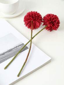 16/8/4/1pc Artificial Chrysanthemum Ball Flowers Silver Dandelion Hydrangea Arrangement Bouquet Present For Friends Bridal Wedding Bouquet Decor For Home Office Coffee House Party Wedding Decoration,Valentine's Day Gift - Silver - View 7
