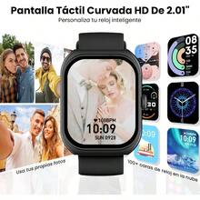 Smartwatch GPS, Reloj Inteligente Hombr Pantalla Curvo de 2.01'' Resistencia al Agua 1 ATM, Correa Estampada, Llamadas, 120+ Modos Deportivos - Negro - Ver 8