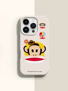Funda de teléfono de silicona líquida con licencia oficial de Paul Frank, protección de cámara a prueba de golpes en todo el Body, diseño compatible con iPhone 13/14/15/16/17 Pro Max - Multicolor - Ver 1