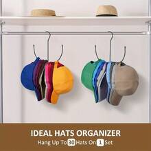 1个/2个装不锈钢多功能衣架 - 节省空间的收纳架，可挂帽子、围巾、包包等 - 非常适合衣柜、门和壁灯 - 黑色金属设计，玄关收纳 | 现代收纳方案 | 不锈钢支架，复活节、母亲节礼物 - 彩色 - 查看 2