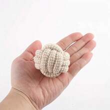 4件装天然绳索狗磨牙玩具 - 适合小型、中型和大型犬，互动式清洁牙齿玉米芯磨牙棒，耐用纹理表面，坚固结构，适合活跃的宠物，中型犬玩具，小型犬玩具，大型犬玩具，亚麻玩具 - 米色 - 查看 10