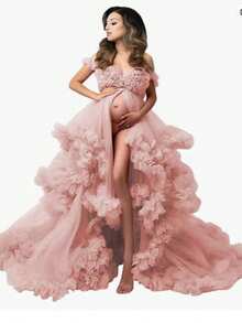 Zipper  Appliques  Split Thigh - Watermelon Pink - View 7