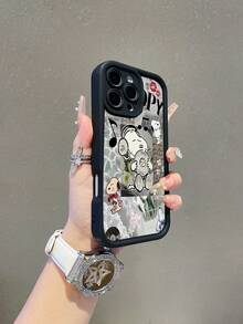 SNOOPY A Cartoon Anime  Sky Eye Step Black Phone Case, Shockproof Tpu Material Phone Case Can Be Given As A Holiday Gift. It Is Suitable For Apple Phones, And The New Model Is Suitable For IPhone13/14/15/16/17Pro Max Phone Case - Nhiều màu - Xem 3