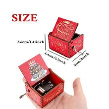 复古手摇木质音乐盒，带有生日快乐图案，适合生日、周年纪念日、情人节等场合，也可作为家居装饰工艺品，无需用电 - 彩色 - 查看 4