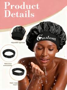 定制名字真丝睡帽，定制名字缎面睡帽，个性化名字发帽，可定制女士美容帽，定制情人节礼物，女士发带，卷发真丝睡帽，大号睡帽，伴娘礼物，新娘送礼会礼物，结婚礼物，生日礼物，教师节礼物，派对回礼，新娘派对礼物，母亲节礼物，送给闺蜜、妈妈、妻子、女友的礼物