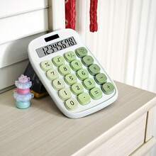 1pc Macaron Solar Dual Power 8-Digit Large Display Calculator + Retro Round Button Design, Supports Square Root/Percentage/Positive-Negative Switching, Suitable For Student Homework, Home Daily Use, Light Office Accounting, Store Cashier, Comfortable Key Feedback, No Battery Drain Or Calculation Lag, Stylish And Practical Dual-Powered, Easily Boost Daily Efficiency - Multicolor - View 11