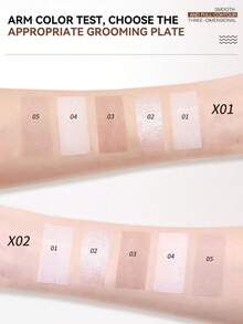 FEOTZNW Paleta de contorno de 4 colores - Bronceador mate, iluminador, sombra de nariz, corrector, todo en una paleta para crear contornos naturales esculpidos - X01# - Ver 3