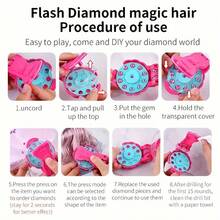 "Sparkly" Hair Accessory Craft Set - DIY Stamp Set, Includes Rhinestones And Glitter, Can Be Used To Decorate Your Creations, Ideal Holiday Toy For Girls - Multicolor - View 4