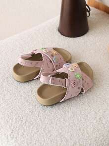 1双夏季女婴鞋，婴幼儿软底沙滩凉鞋，户外儿童鞋，新款女婴凉鞋 - 粉色 - 查看 6
