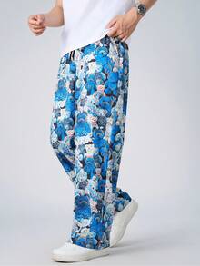 Men'S Plus Size Loose-Fit Joggers - Non-Stretchy Athletic Pants With All-Over Print, & Design, Regular Length For Gym, Running, Casual Wear - Machine Washable Workout Pants, Jogging Pants, Gym Apparel, Sporty Look, Comfortable Fit, Running Trousers - 彩色 - 查看 5