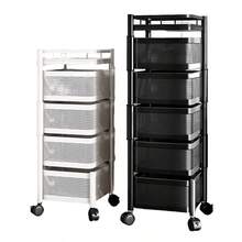Multi-Functional Rotating Storage Rack, Freestanding Kitchen Utility Cart, Multi-Tier Basket Organizer