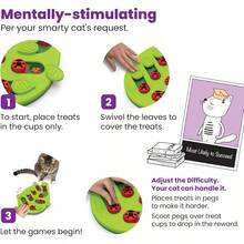 By Nina Ottosson Rainy Day Puzzle And Play Interactive Treat Puzzle Feeder For Cats 19 Hidden Treat Compartments Slow Feeder Durable And Easy-Clean 15.4 Inches Gray - Buggin Out - 查看 5