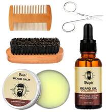 Goiple 胡须油 - 软化并丰盈胡须；胡须护理油 - 滋养肌肤，防止刺激；保湿胡须护理精华；滋养胡须油，调理并强健胡须；促进胡须健康生长；胡须膏，保持胡须和髭须的最佳状态；男士理容套装，包含胡须油、胡须膏、胡须填充笔、胡须洗发水和胡须刷。