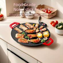 Electric Grill Pan – Large, Non-Stick Grill Pan With Even Heat Distribution, Easy To Clean, With Red Handle, Suitable For Indoor Grilling, Perfect For Family Gatherings, A Great Grilling Accessory, Stylish Kitchenware Cookware. - 查看 5