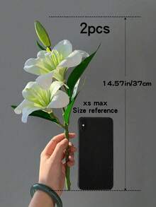 5pcs/3pcs/2pcs/1pc (Pink/Beige/Blue/Green) 37cm/14.57inch Artificial Lily Flowers, Long Stem Artificial Stargazer Lilies With Full Bloom Lily & Tiger Bouquets For Home, Hotel, Wedding Decoration, Bridal Backdrop, Bouquets, Corsages, Wedding Arch, Party Decor - Multicolor - View 27