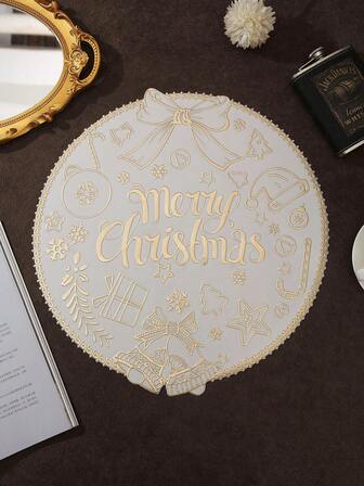 1-100 piezas Manteles individuales de PVC de estilo navideño, de lujo, lavables, con triple material antideslizante, con apariencia de copos de nieve, adecuados para la decoración de la mesa de comedor, decoración del hogar, comidas familiares, camping, bodas, fiestas interiores/exteriores, regalos navideños