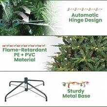 Árbol de Navidad Pre-iluminado de 4FT con Luces, Pequeño Árbol de Navidad Artificial con 150 Luces Blancas Cálidas, 856 Puntas de Ramas y Soporte Plegable, Árbol de Navidad para Decoración de Fiestas en Interiores y Exteriores (4FT) - 5 pies - Ver 8