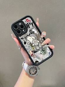 SNOOPY A Cartoon Anime  Sky Eye Step Black Phone Case, Shockproof Tpu Material Phone Case Can Be Given As A Holiday Gift. It Is Suitable For Apple Phones, And The New Model Is Suitable For IPhone13/14/15/16/17Pro Max Phone Case - Nhiều màu - Xem 2