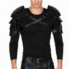 Battle Knight Armor Shoulder Pads, Epaulets, Cloak, Belt, PU Leather Chest Strap, Shoulder