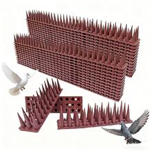 Bird Spikes, Pigeon Detterrent Spikes Outside, Spike To Keep Birds Away, Raccoon Cat Squirrel Detterrent, Plastic Bird Spike For Patio Roof Fence Window Nest, Brown - Brown - View 1