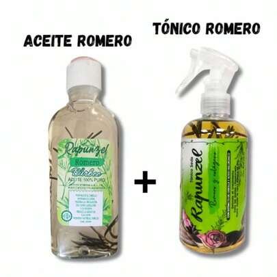 Kit 2 Pzas Aceite y Tónico Romero, Artesanal, Para Crecimiento Capilar Anticaida y Nutricion