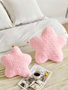 1pc Star Decor Throw Pillow, Cute Star Cushion, Soft & Comfortable, Christmas Home Decor, Suitable For Sofa, Bedroom And Living Room, Ideal Gift For Family And Friends On Valentine's Day