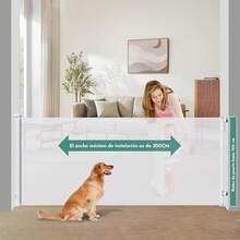 Puerta de  para niños, 300 * 86 cm, instalación sin taladrar.Adecuado para escaleras, cocina, puertas, pasillos, barreras de  para bebés - blanco - Ver 10