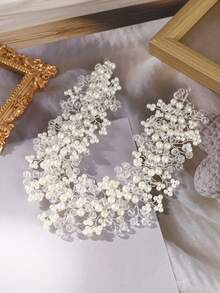 1 buc Vintage mireasă coafură lucrată manual nunta bandă de păr păr viță de vie cristal perlă falsă bandă de păr mireasă nunta accesorii de păr accesorii de Ziua Îndrăgostiților