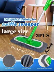 3/5/8pcs Reusable Microfiber Mop Pads (Mop Not Included), Compatible With XL Mops, Suitable For Kitchen, Living Room, Bedroom, Dry & Wet Use On Hardwood Floors, Tiles, Household Cleaning Tool - Multicolor - View 14