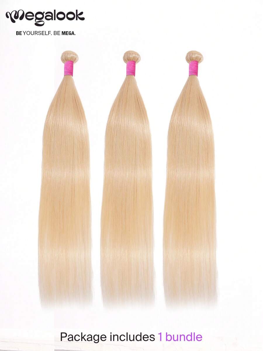MEGALOOK 30 Inch #613 Blonde 100% Human Hair Bundle 10A Unprocessed Brazilian Hair Bundle 1Pc Human Hair Silky Straight Hair Extension Soft & Full No Shedding Can Be Dyed And Bleached Daily Use - S613 - View 1
