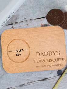 1pc Customized Wooden Coaster, Pine Wood Coaster With Personalized Logo Name, Ideal Gift For Wedding, Engagement, Family Gathering, Friends And Families, Can Customize Your Name, Round Placemat, Beverage Coaster, Coffee Coaster,Chic Design