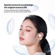 Lenovo EA370 Bluetooth Wireless Earbuds TWS Hanging Ear Style Earphone Bluetooth 5.4 Touch Control Long Battery Life - Black - View 2