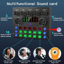 2026 Upgraded Podcast Equipment Bundle For 2, Recording Studio Package With Pro Audio Interface And Podcast Microphone For Gamer Podcasting, Recording, Singing, Streaming - 黑色-F998音效卡套裝+2個麥克風 - 查看 6