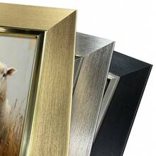 1pc 12x8 Inch (Multi-Size) Minimalist Elegant PS Luxury Gold/Silver/Black Large Picture Frame, Includes 3 Sheep Meadow Oil Painting Art Prints, Suitable For Desktop Or Wall Decor, Home & Office