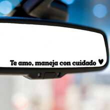 "I Love You, Drive Safely" Inspirational Sticker, Spanish "Te Amo, Maneja Con " Rearview Mirror Sticker "I Love You, Drive Safely" Waterproof Inspirational Car Window Sticker - one-size - View 2