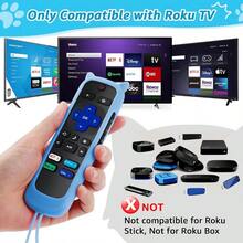 SLLS 3+2 Packs Replacement Remote For Roku TV With Silicone Protective Cover(Glow In The Dark) Universal Remote Control Compatible For Roku TV/TCL/Hisense/Sharp/Philips/Onn (Not For Roku Stick And Box) - 2 Gói RemoteBlueCoverPurpleCoverGreen - Xem 4