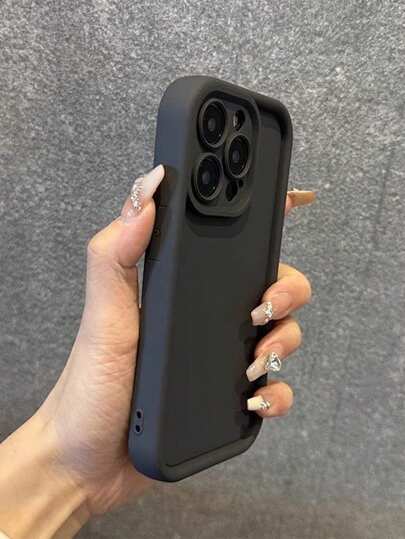 Minimalist Thick Anti-Drop Black Phone Case Compatible With IPhone 17 Pro Max/17 Pro/17 Air/17/16 Pro Max/16/16 Pro/16 Plus/16E/15/15 Plus/15 Pro/15 Pro Max/11/12/13/14 Pro Max/XS/XR/11 Pro/11 Pro Max/12 Pro/12 Pro Max/13 Pro/13 Pro Max/7 Plus/14 Pro/14 Pro Max/14 Plus/7 Plus/8 Plus/8/SE2, Soft