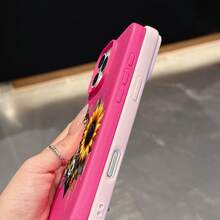 Sonnenblumenmuster,  11/12/13/14/15/17/Air/Pro/Plus/Pro Max und einfaches, stilvolles Handyhülle. Geschenke für Freunde, Valentinstagsgeschenke - Heißes Pink - Übersicht 5