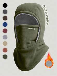 1pc Winter Warm Balaclava Hat With Face Mask, Outdoor Cycling Skiing Windproof Thermal Lined Thick Hat Scarf Mask 3-In-1 Set - Multicolor - View 9