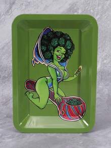 1 buc. Tavă pentru rulat țigări, material de tablă, stil desen animat, 180 * 125 mm