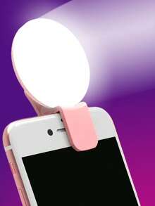 1pc Portable Mini Clip-On Selfie Light, LED Fill Light, Phone Selfie Light, Round Selfie Light, Suitable For Phones And Computers, For Makeup, Zoom Meetings, Live Streaming, Vlogging, Perfect Selfie And Video Calls, 150mAh