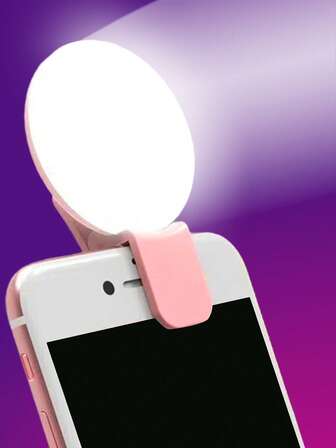 1pc Portable Mini Clip-On Fill Light, LED Fill Light Selfie Light, Phone Selfie Lamp, Round Selfie Light For Mobile Phanes And Computers, Makeup, Zoom Conference, Live Streaming, Vlog, Perfect Selfies And Video Calls 150mAh