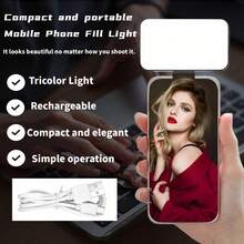 LED Fill Light Selfie Light, 1pc Portable Selfie Light, Clip-On Fill Light, Phone Selfie Lamp, For Mobile Phanes And Computers, Makeup, Zoom Conference, Live Streaming, Vlog, Perfect Selfies And Video Calls 250mAh Suitable For Selfies And Live Streaming, Photography, Portable Light Selfies Live Streaming Photography Portable Light Phone Light